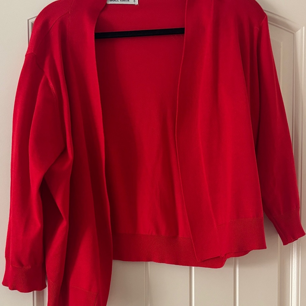 Grace Karin Vibrant Red Women's Cardigan